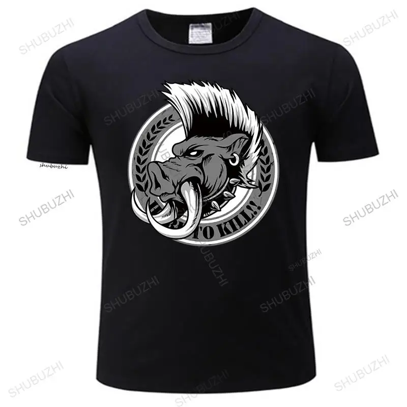 

Geek Boho design Wild boar T Shirts men Forest King sus scrofa Tee-shirt homme animal printed wild pig Harajuku Tees cotton