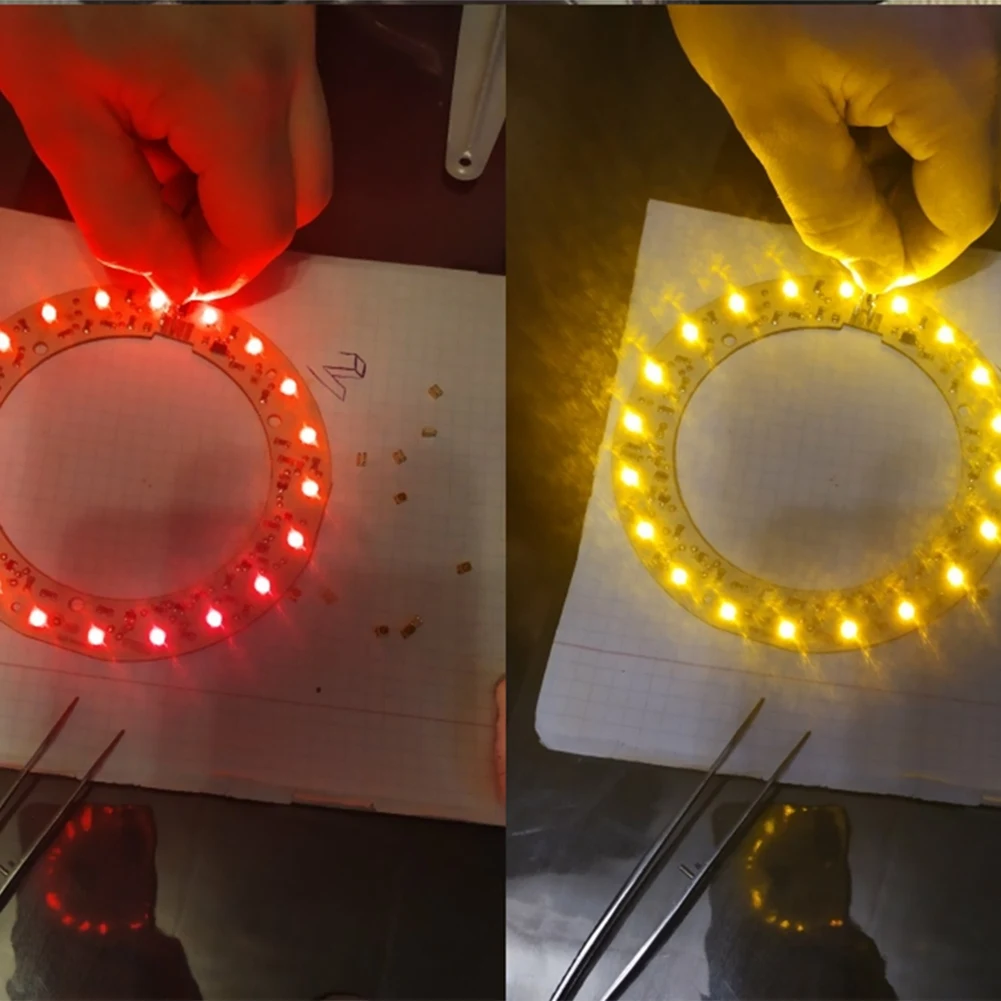 100PCS 3528 Amber+Yellow PLCC-4 Reverse Pole 617Nm+587Nm 50MA 2V 0.1W Bicolor SMD LED Lamps Light Beads LAYT67B