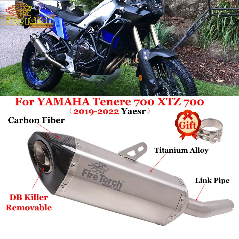 

For Yamaha Tenere700 Tenere 700 T7 XTZ700 2019 - 2022 Full Motorcycle Exhaust Escape Modify Moto Titanium Alloy Muffler Pipe
