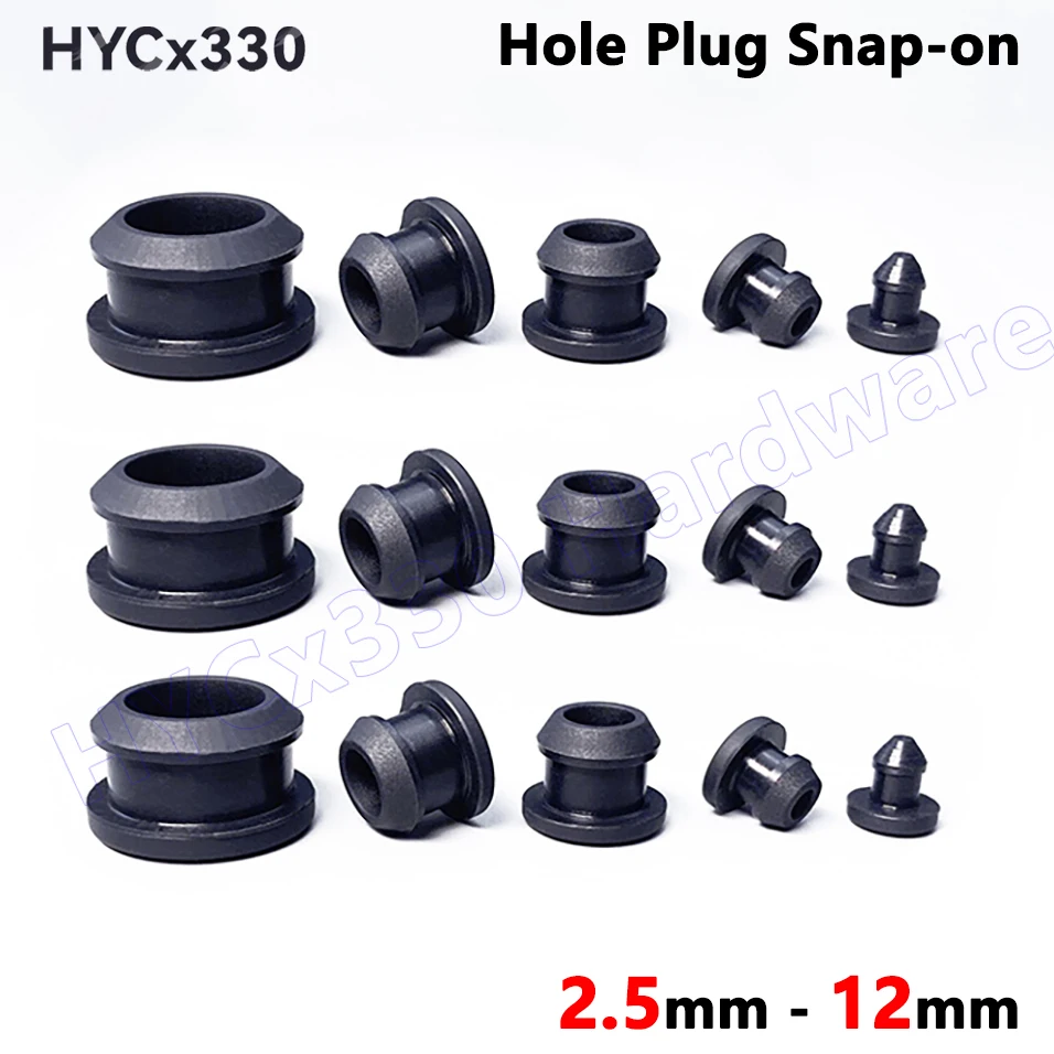 

Заглушки для отверстий из силикона, черные, 2.5-12 мм