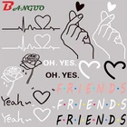 Термонаклейки для одежды, черно-белые термонаклейки с надписями