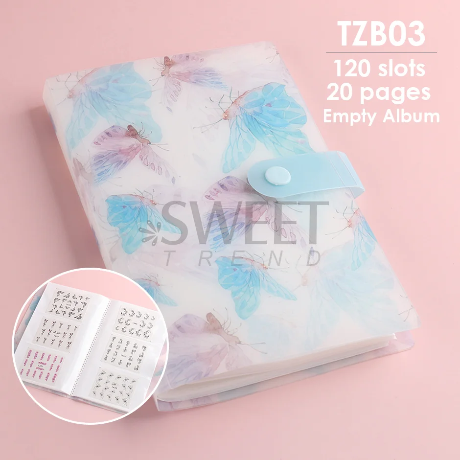 Наклейки для ногтей JITZB 120 слотов с цветами лавандой листьями организации