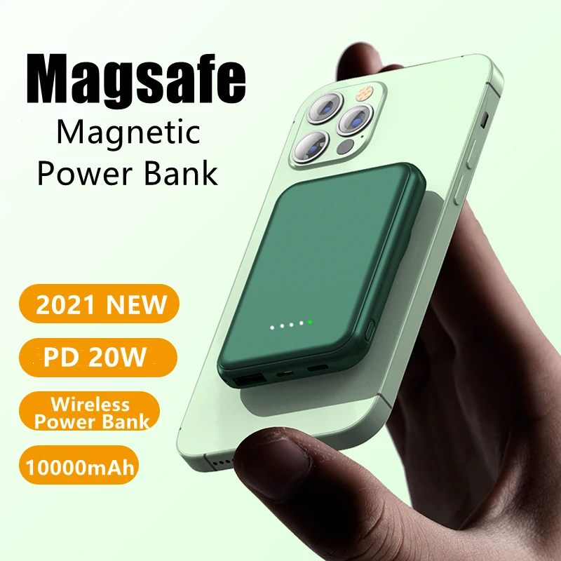 

2023 New Magnetic Wireless Power Bank Fast Mobile Phone Charger For iPhone 12mini 13 Pro Max Auxiliary External Battery 10000mah
