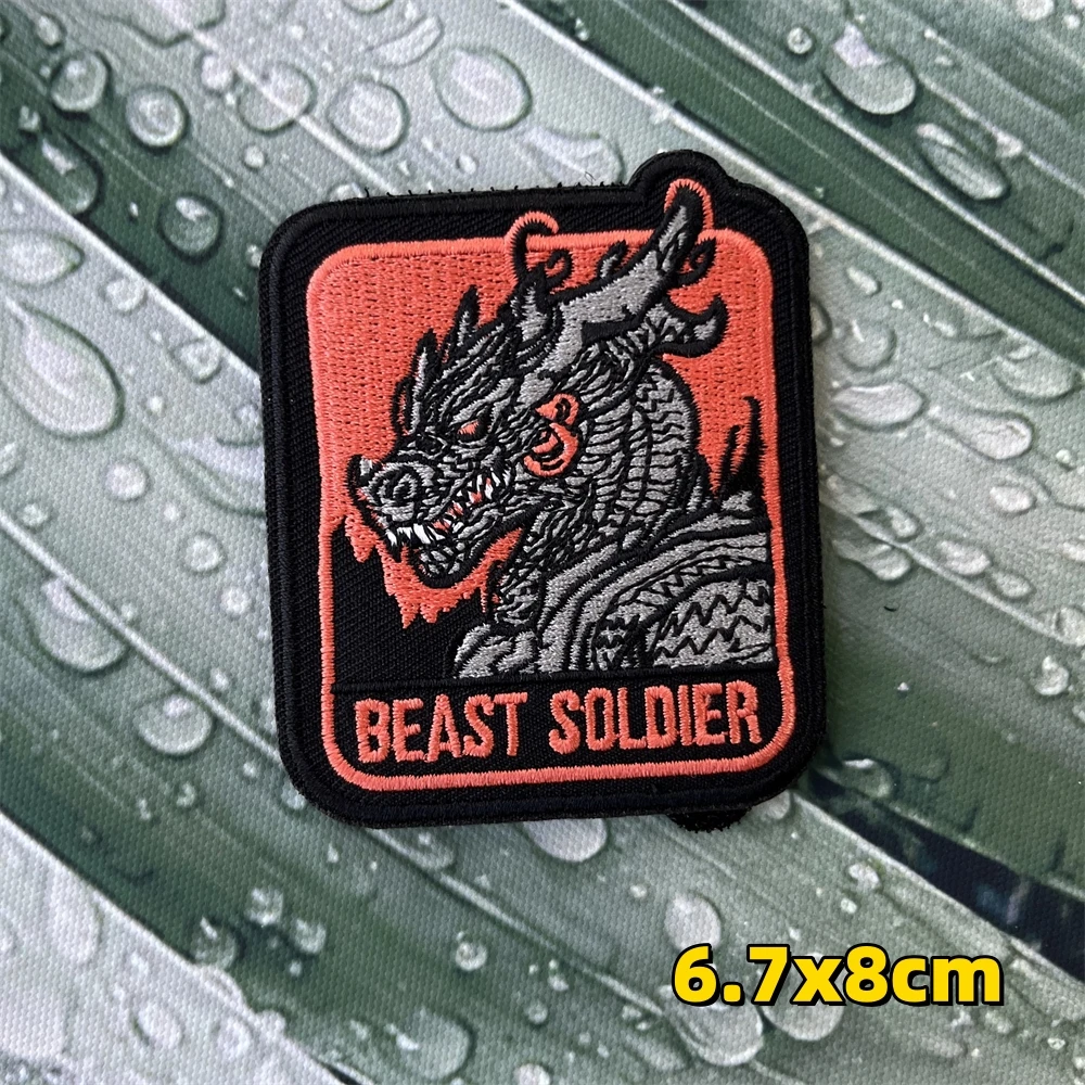 ВОЕННЫЙ ЗНАЧОК чудовище солдат Loong God нашивки для морального духа тактическая