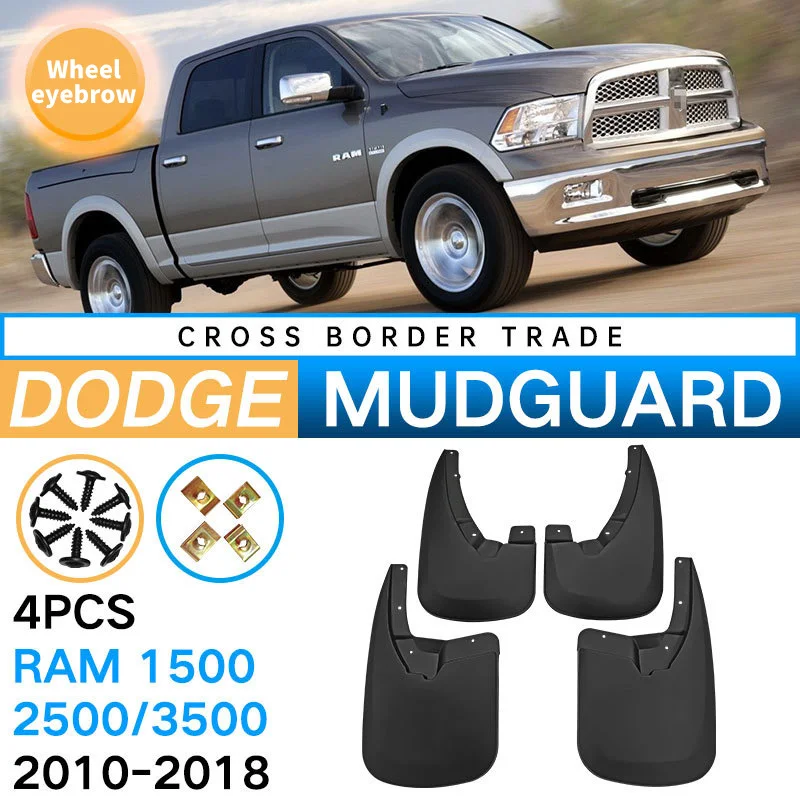 

4PCS Mudguards For DODGE Ram 1500 2500 3500 2010 To 2018 Cladding Splash Mud Flaps Mudflap Car Accessories