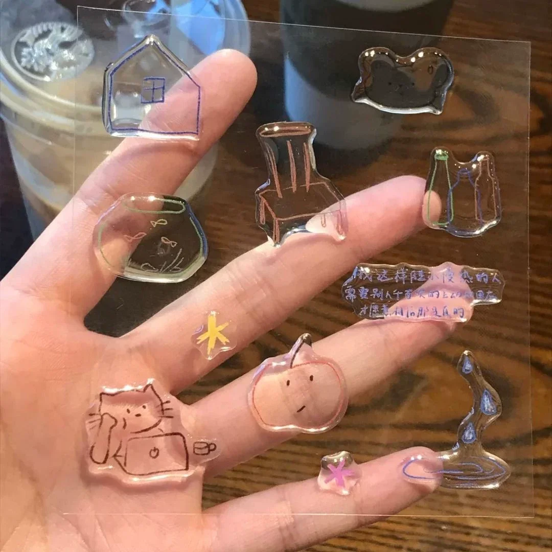 

Розовые фруктовые 3D наклейки из эпоксидной смолы