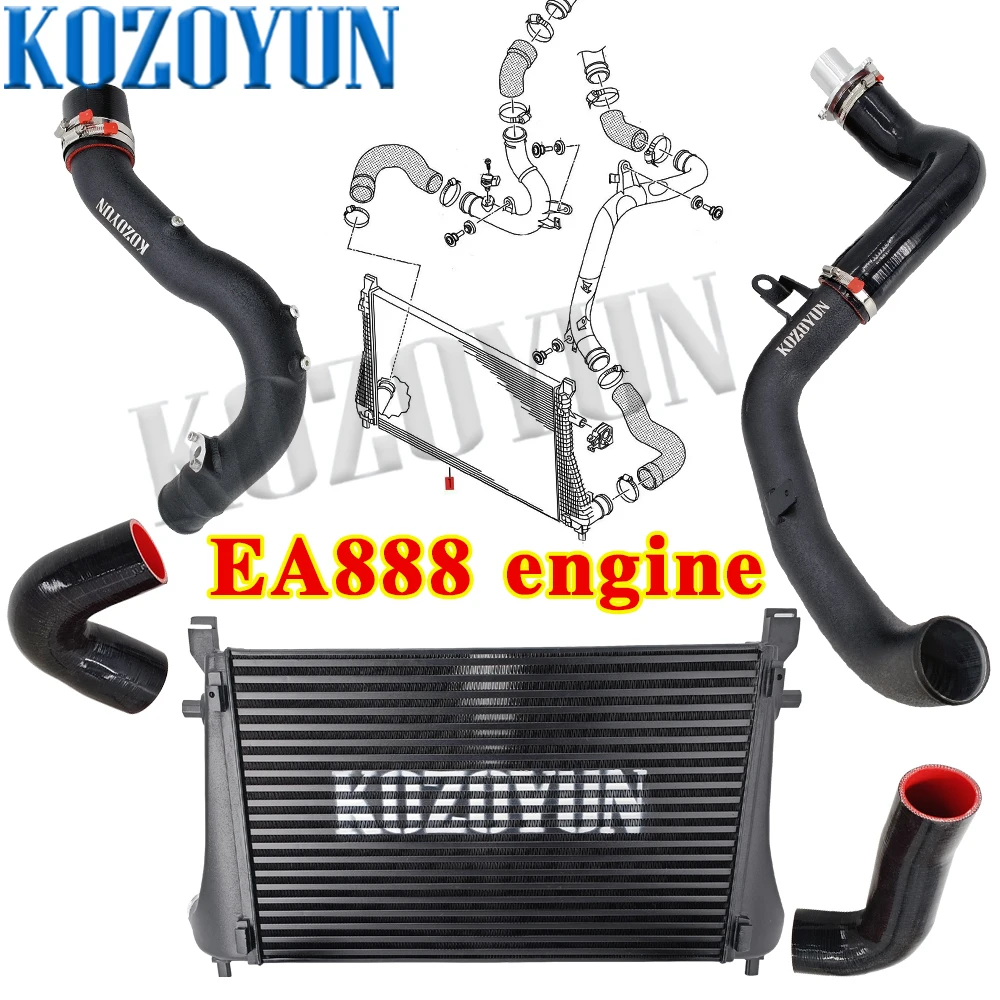 

Комплект впускной трубы интеркулера для VW Passat Tiguan Seat Leon Skoda Octavia Superb 1.8T 2.0T EA888 Gen 3 2014-2020