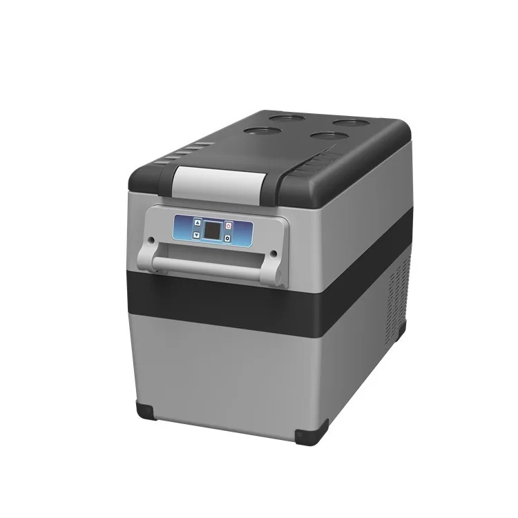 

Новая модель CR65 TAW35 автомобильный холодильник 12 В Двухзонный автомобильный Грузовик портативный солнечный холодильник с ручкой и колесами