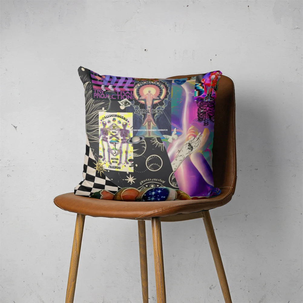 

PSYCHEDELIC PILLOW 043 Customizable Bedroom Bed Sofa Hotel Car Lumbar Pillow Fashion Decorative Cover