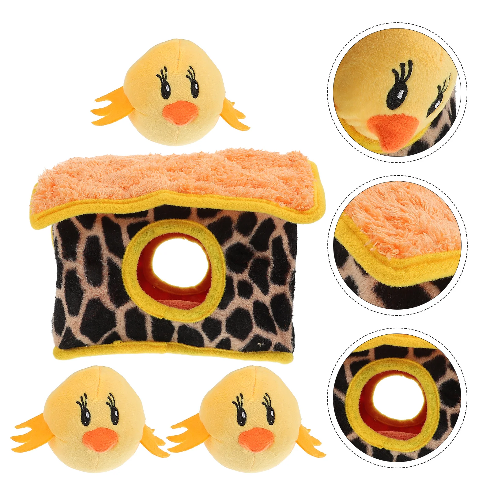 

4Pcs Cartoon Pet Playthings Chick Shaped Molar Toys Adorable Molar Playthings