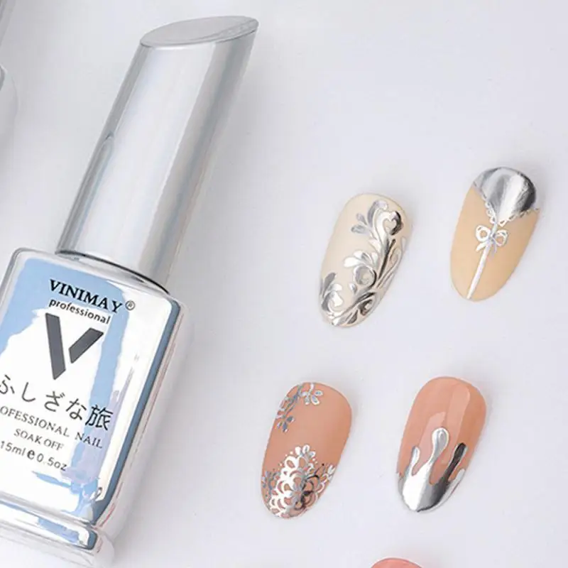 

Metal Mirror Silver Glue Chrome Metallic Gopel Nail Polish DIY Art Color Drawing Line Flower Manicure Accessories Nail Art Shop