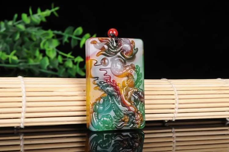 Xinjiang Hetian Jade Color Laban Xiao Ping ɺn брендовая подвеска Золотой Нефритовый дракон для