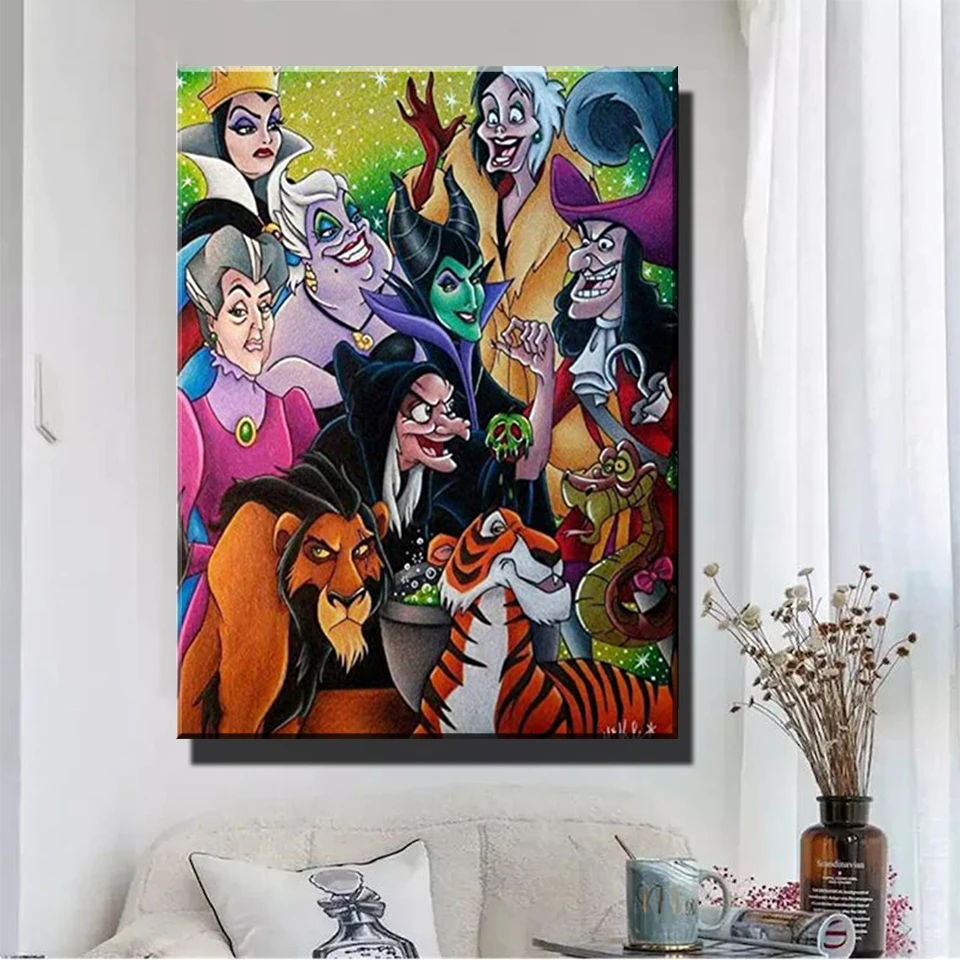 

Disney Villains Diamond Painting Ursula And Her Messengers Cross Stitch Kits Full Diamond Embroidery Cartoon Mosaic Decor Y342
