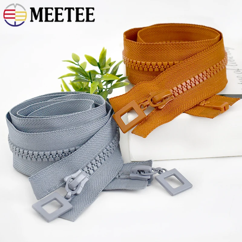 Фото 1 шт. 8 #   Meetee 60-120 см, смоляная молния, открытая молния для куртки, сумки, застежка-молния, одежда, одинарные двойные ползунки, молнии, ремонт шитья №1