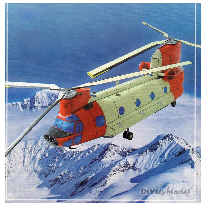 

DIYMyModeI 1:42 us CH-47 nugan transport helicopter DIY Handcraft Paper Model KIT Handmade Toy Puzzles Gift Movie props