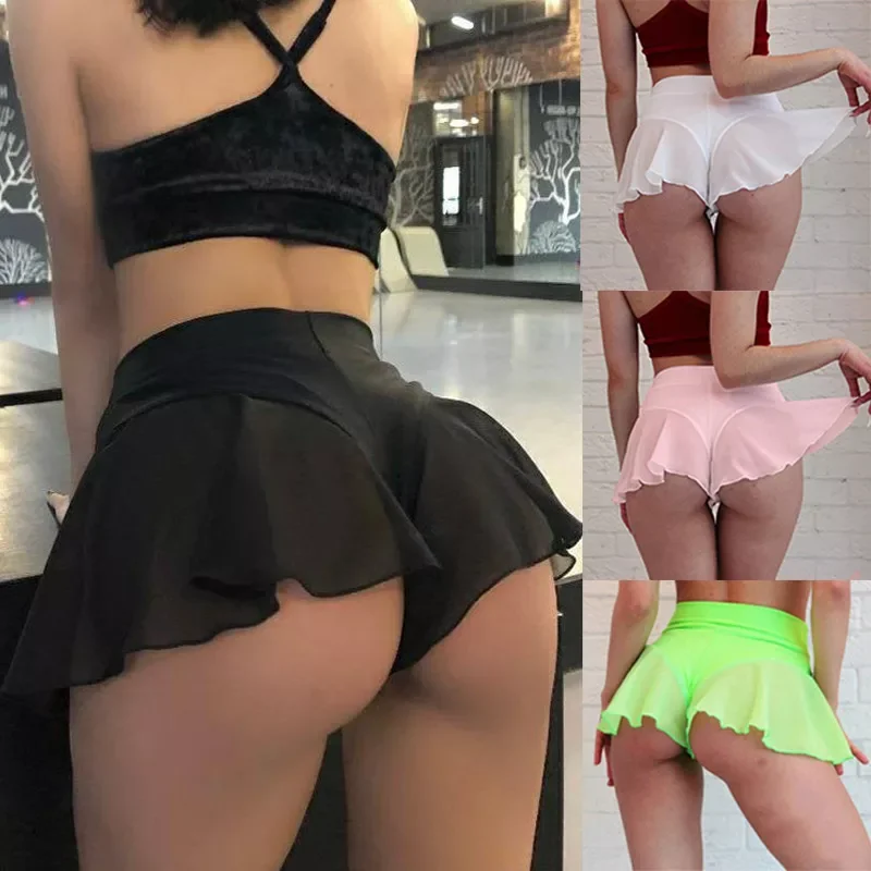 

Womens Sexy Sports Shorts Tennis Skirt Girls Gym Short Dance Skirt Shorts 2022 Solid Color Pantskirt Anti-emptied Short Pants