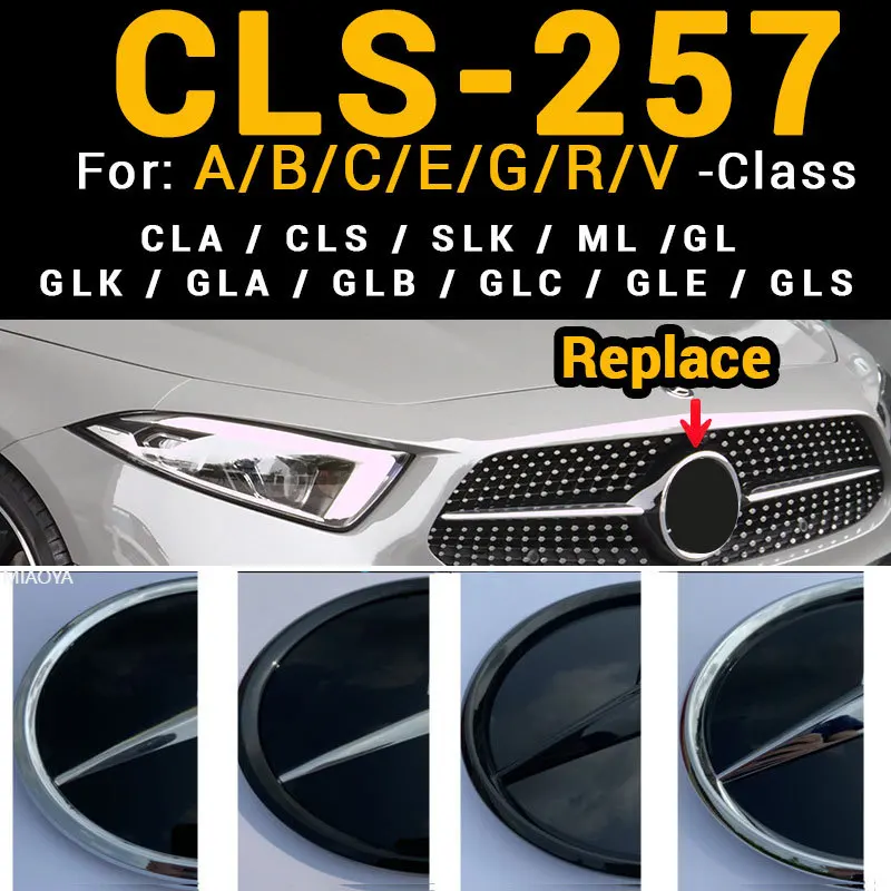 

Grill Badge 3D Mirror Emblem For ML GL W166 CLA C117 A W176 W204 E GLK X204 GLA X156 GT43 mercedes CLS257 benz accessories logo