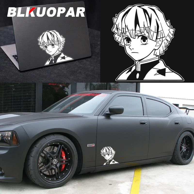 

BLKUOPAR Demon Slayer Agatsuma Zenitsu Anime Character Car Stickers Personality Decal Helmet Motorcycle Windshield Decoration