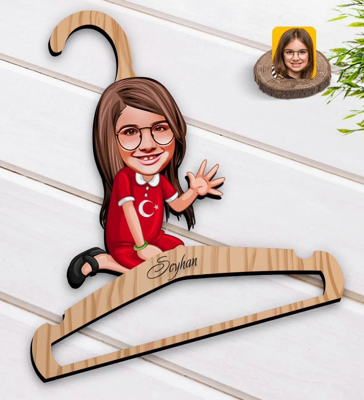 

Персонализированное женское детское карикатура на деревянное платье ассациона-2