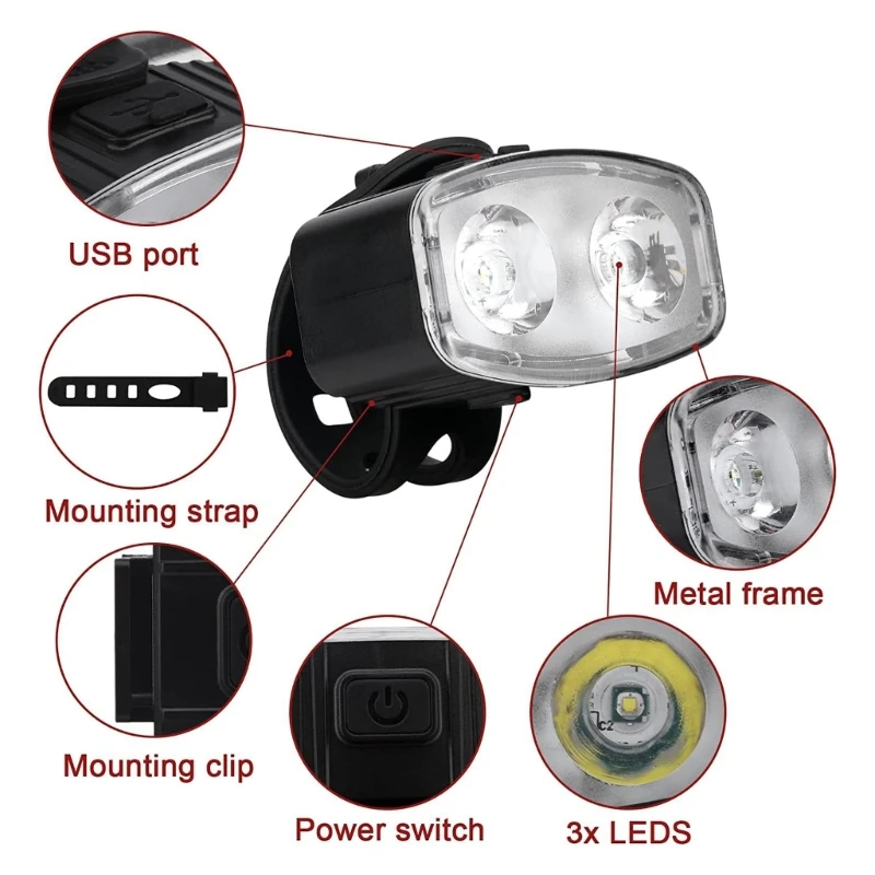 Водонепроницаемые передние и задние фонари Bikie светодиодные велосипедные