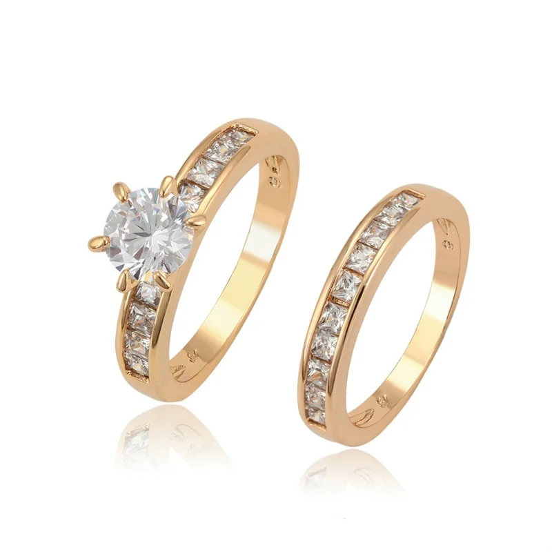 

Jewelry Fashion Hot Sale Wedding Ring Set with 18K Gold Plate