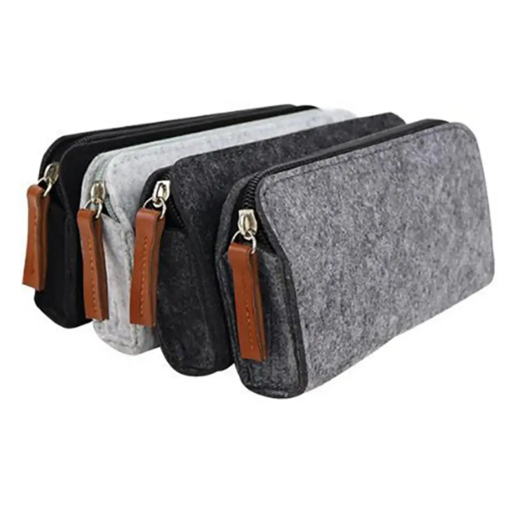 

Portable Students Flat Pen Bag Pencil Case Zipper Storage Stationery Organizer