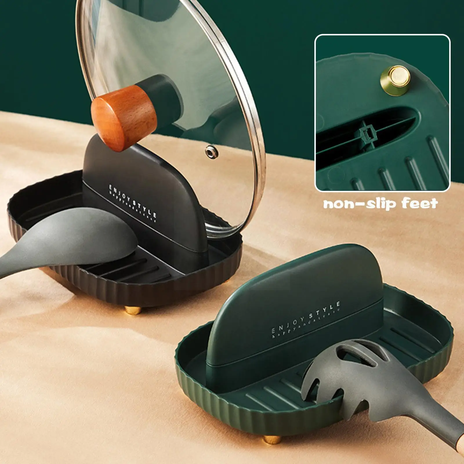 

Multifunctional Pot Lid Rack Punch-free Kitchenware Fork Storage Knife Rack And Spatula Rack Home Kitchen Spoon Tools Z1J2