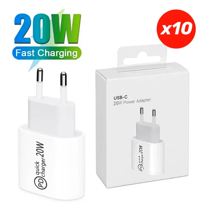 

Зарядное устройство сетевое с Usb Type-c и поддержкой быстрой зарядки, 10 шт.