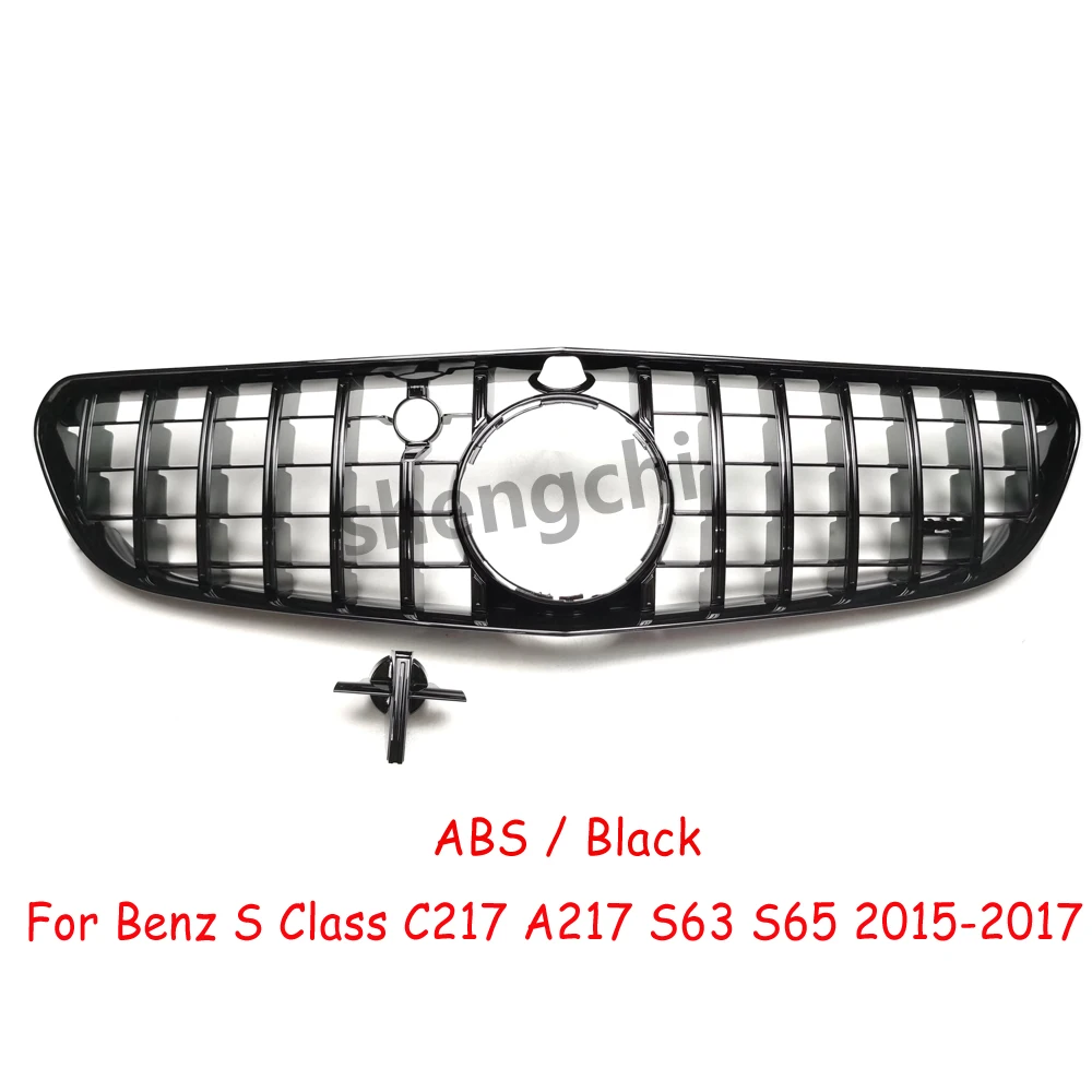 Фото Решетка переднего бампера в стиле W217 GT для Mercedes Benz S Class A217 C217 Coupe S63 S65 AMG Grills 2015-2017, без подходит для S500 S550 S560 №3