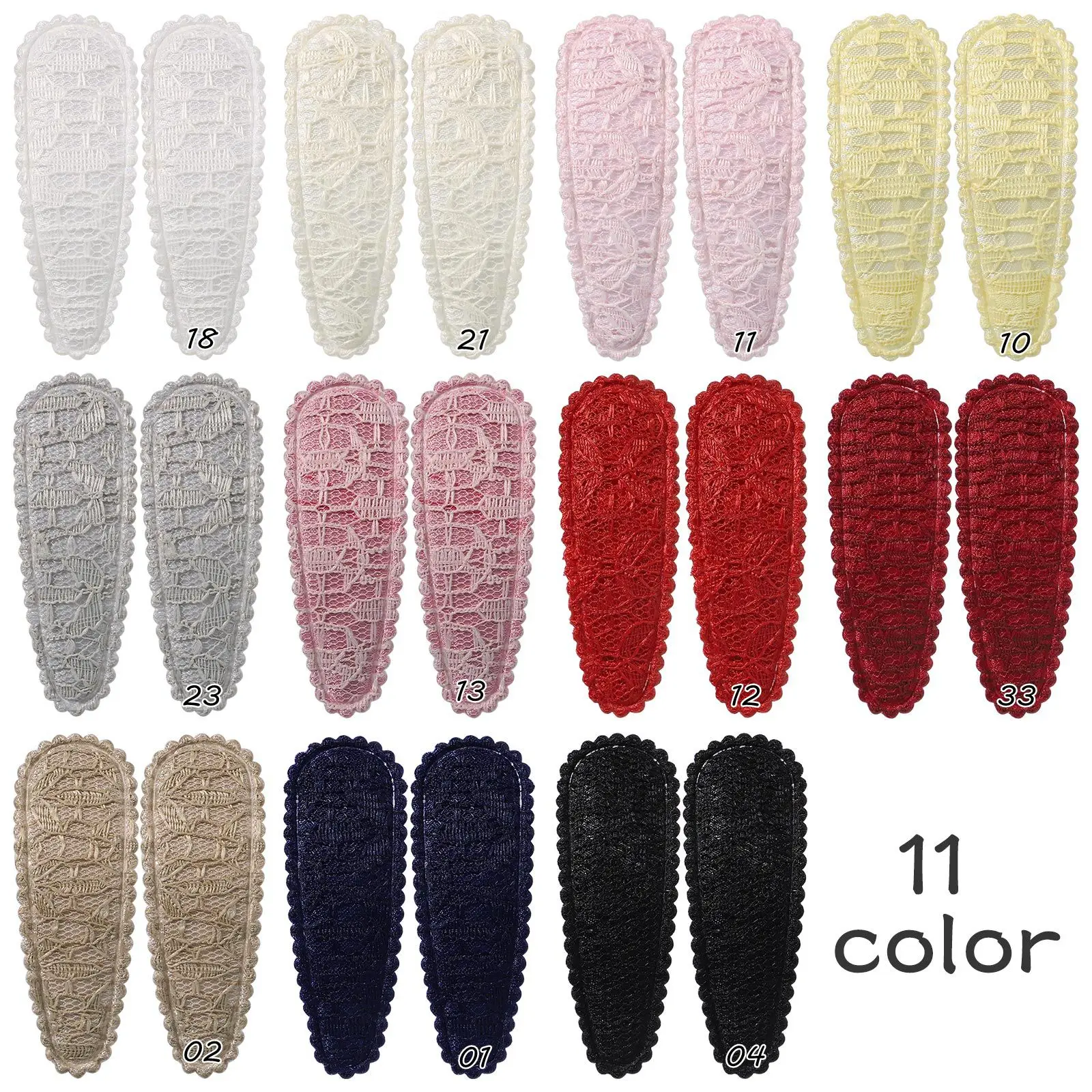 

22pc/lot Lace Embroider Hair Clips for Women Kid Girl Snaps Hair Clamp Pins Hairpins BB Barrettes Baby Girls Embroidery Barrette