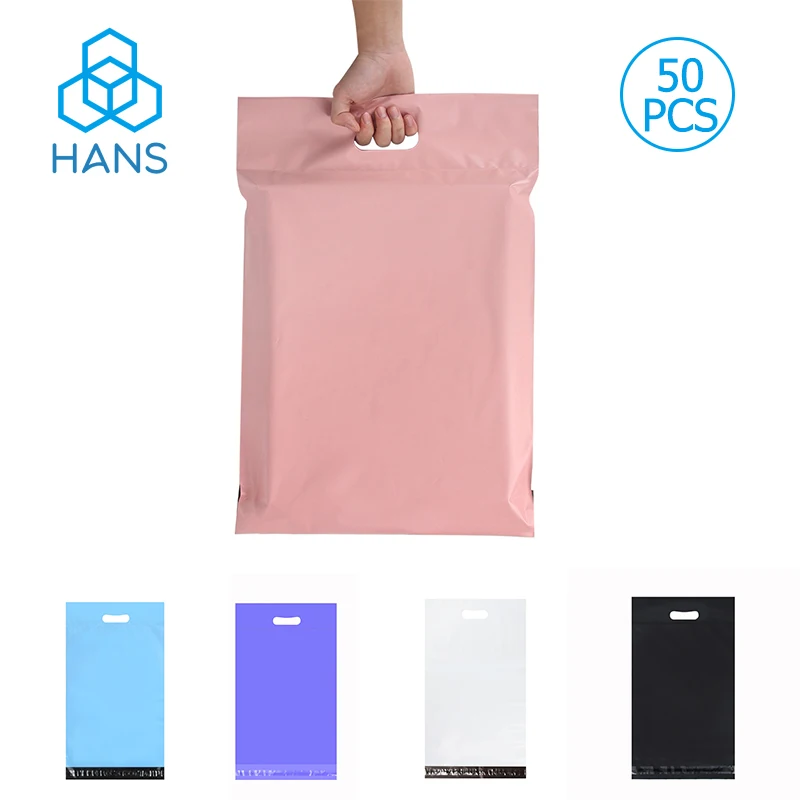 

Plastic Shopping Boutique Bags with Handles 50 Pack for Merchandise Gifts Trade Shows Thick Packaging Bags for Small Business