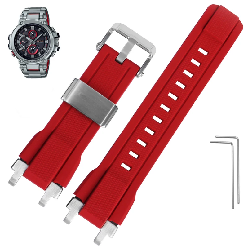 Waterproof resin strap for CASIO MTG-B1000 MTG-G1000 Rubber Watch with silicone bracelet