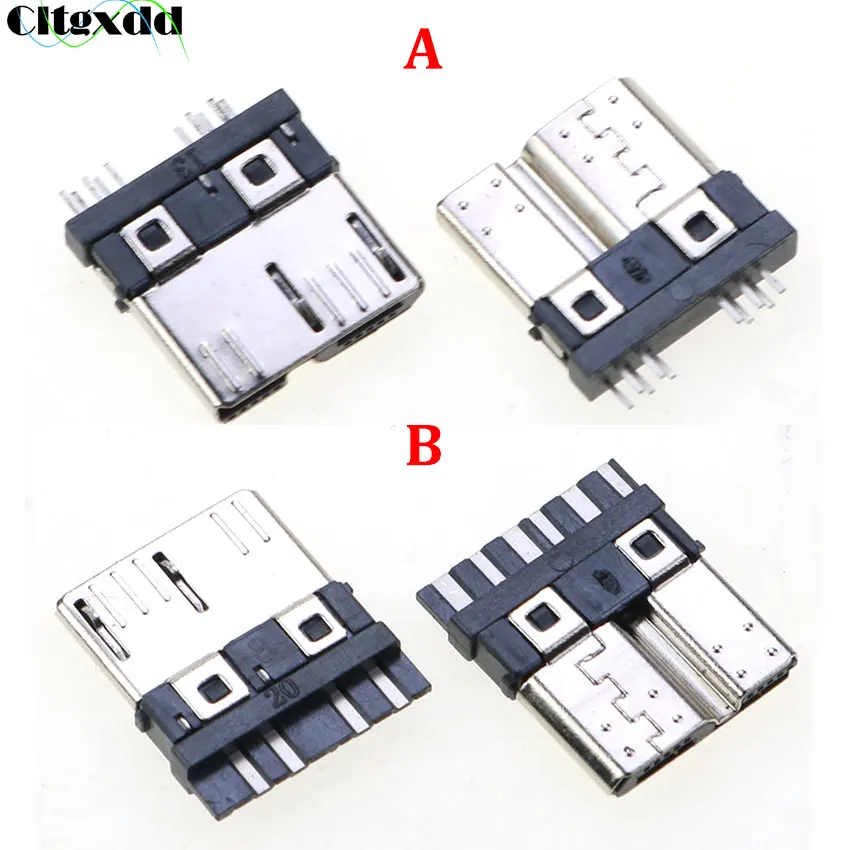

Cltgxdd 10 шт. Micro USB 3,0 Штекерный разъем тип B высокоскоростной передачи данных 10-контактный паяльный USB разъем