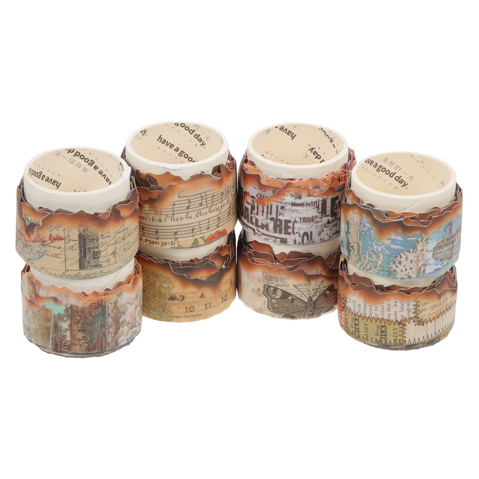 

8 рулонов декоративных лент для скрапбукинга, материал для рукоделия «сделай сам», случайный стиль