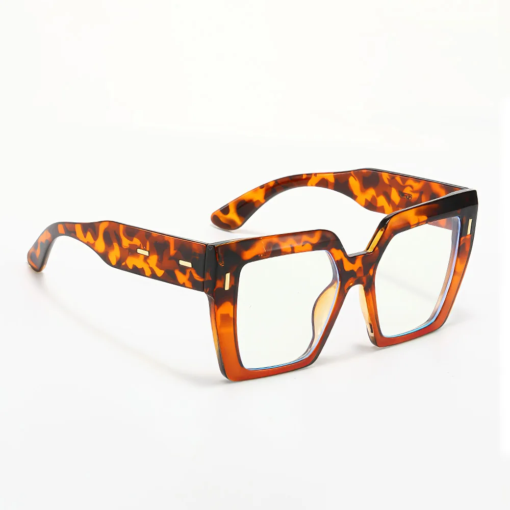 Простые очки с блокировкой синего света. Черные квадратной формы. Синяя линия и