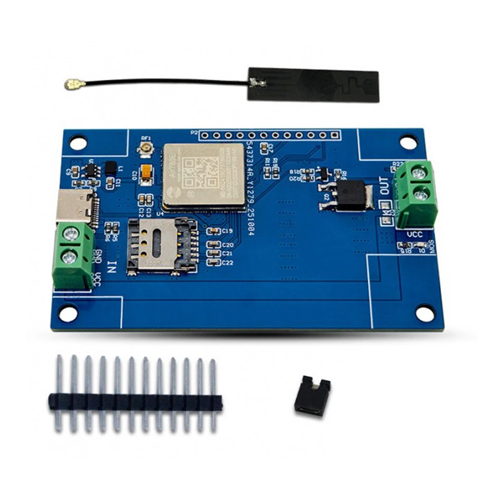 Фото Модуль переключателя MOS с одним каналом 4G AIR780E, питание DC5-60V, N-MOS, слот для Nano SIM, поддержка AT-команд, для вторичной разработки №2