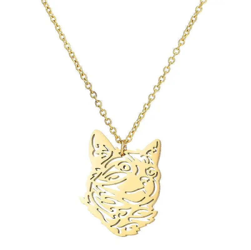 

Bxzyrt Aesthetic Stainless Steel Chain Jewelry Animal Pendant Necklaces Unique Cat Charms For Women Men Necklace Jewelry ネックレス
