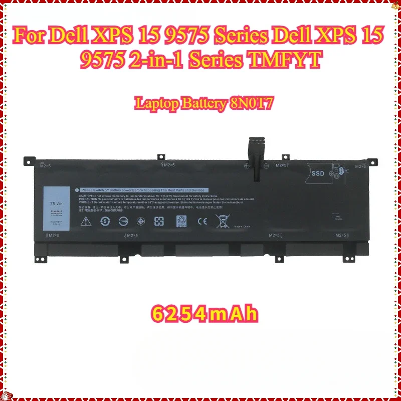 Новый аккумулятор для ноутбука 8N0T7 Dell XPS 15 9575 серии 2 в 1 TMFYT