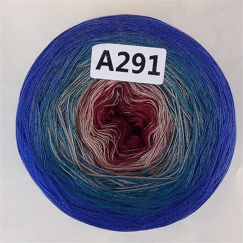 

300G/Ball Mercerized Organic Cotton Gradient Yarn 4 Strands Baby Yarns For Knitting Crochet Scarf Shawl Long Section Dyed TJ8662