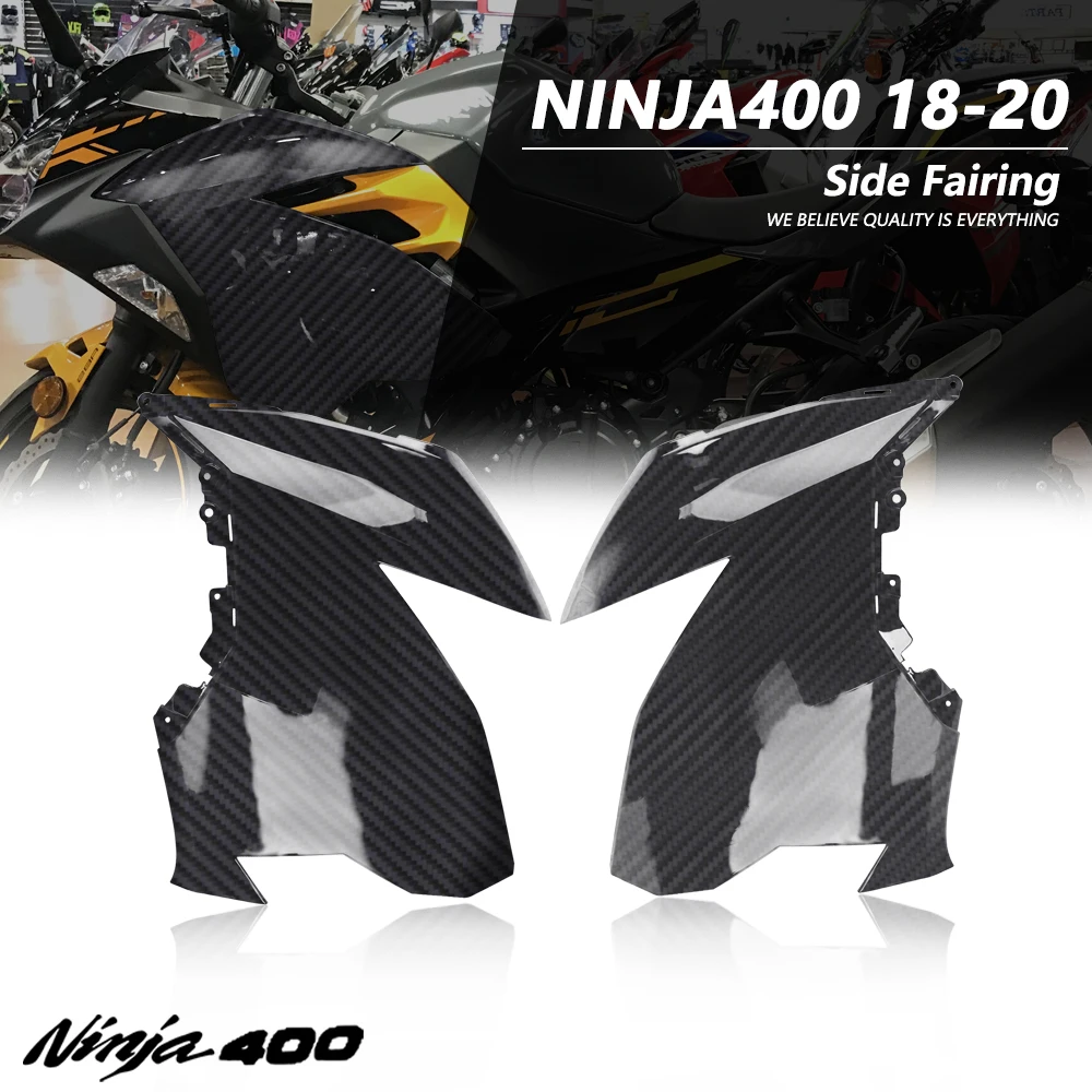 

Fit for Kawasaki Ninja 400 2018 2019 2020 2021 Carbon Fiber Color Side Fairing Kit Cowling Bodywork Injection