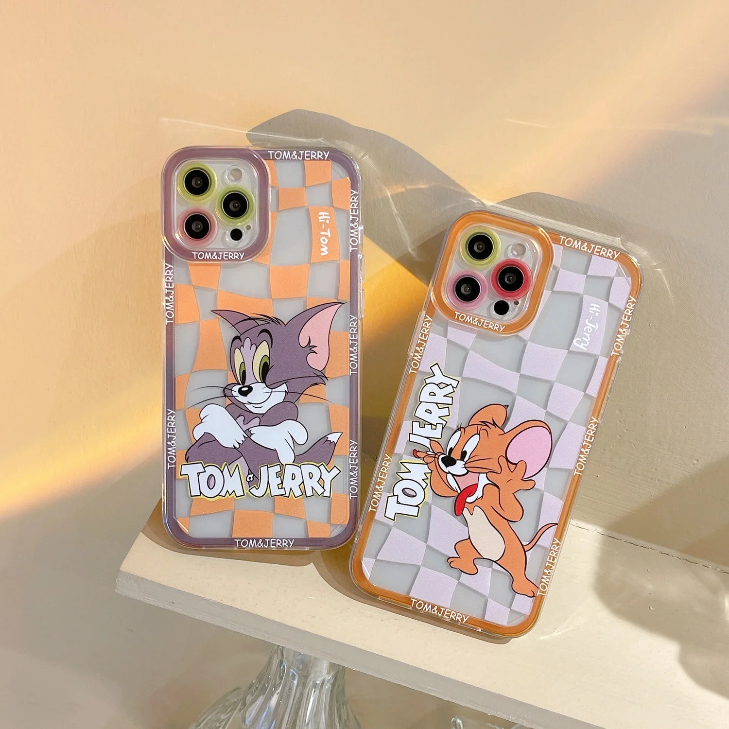 

BanDai Tom Cat Cartoon Phone Cases For iPhone 13 12 11 Pro Max XR XS MAX X 2022 Couple Transparent Soft Silicone Cover Gift