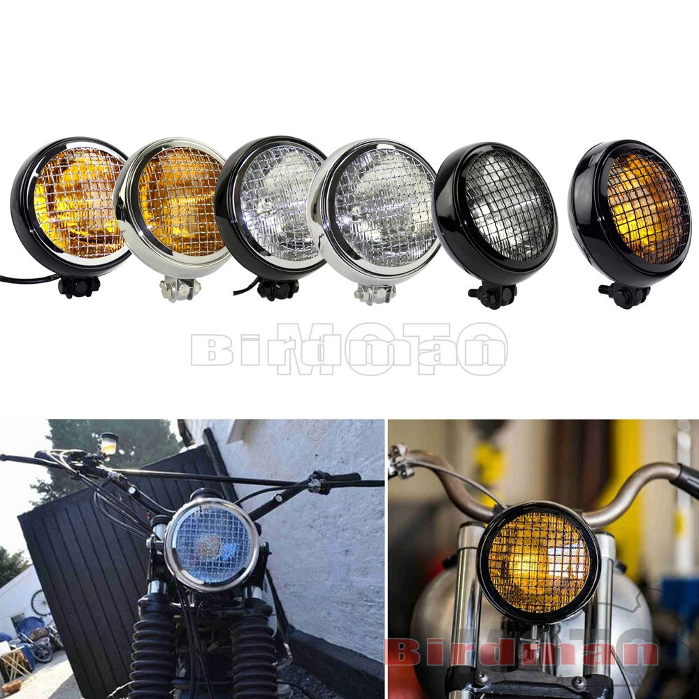 

Сетчатый Чехол для гриля в ретро стиле для Harley Cafe Racer Scrambler Chopper 12 в 60 Вт 5,75 дюймов мотоциклетная фара для старой школы