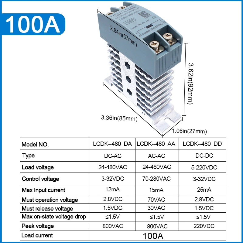 Реле SSR LCTC LCDK для DIN-рейки 10-120A