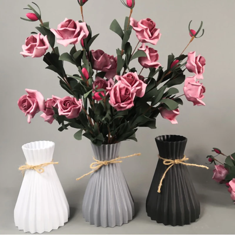 

Plastic Vases Home Decoration Anti-ceramic Vases European Wedding Modern Decorations Rattan-like Unbreakable Creative Simplicity