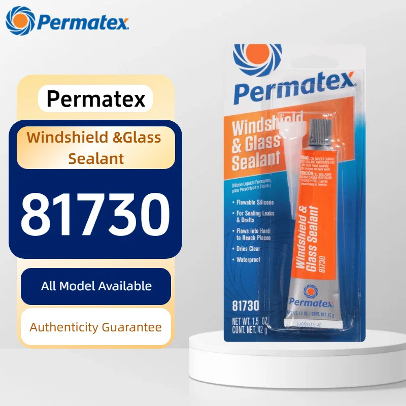 Фото Оригинальный Permatex 81730: Жидкий силиконовый герметик для лобового стекла, прозрачный, водонепроницаемый, для ремонта автомобильных окон, люков и фар №1