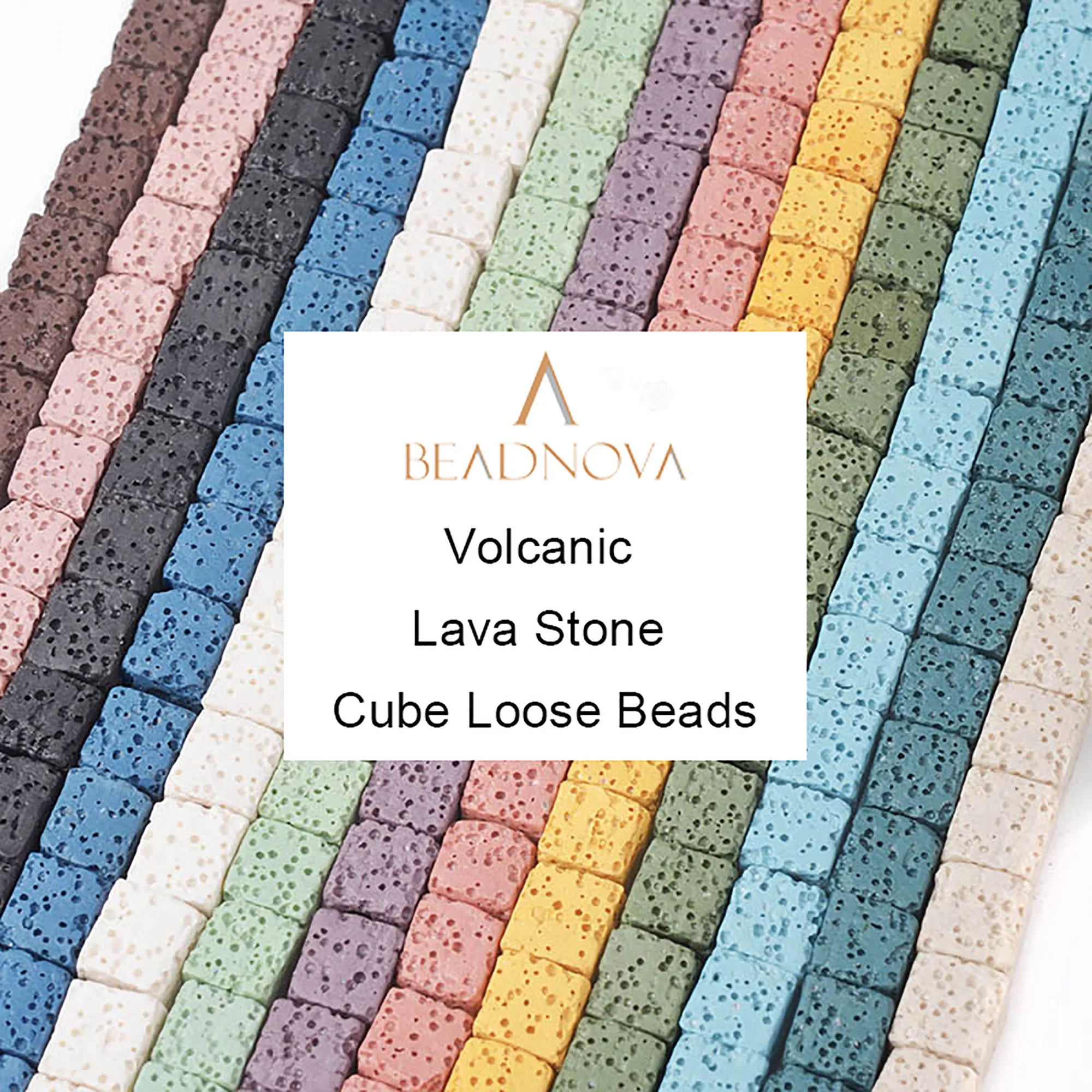 Натуральные кубические лавовые бусины квадратной формы каменная чакра из