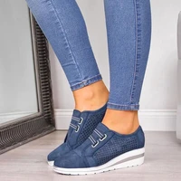 2022 new high heel lady casual women sneakers leisure platform shoes breathable height increasing shoes women flats plus size 43