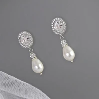 luxury fashion gemstone pearl earrings set with zircon drop earrings for women girl jewelry gifts