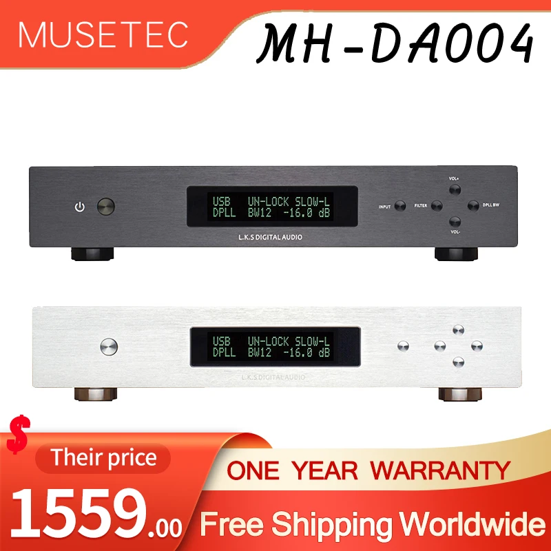 

L.K.S Audio LKS Musetec MH-DA004 Dual ES9038pro Flagship DAC Audio Decoder DSD512 Bluetooth GLOBAL / Decoder DAC