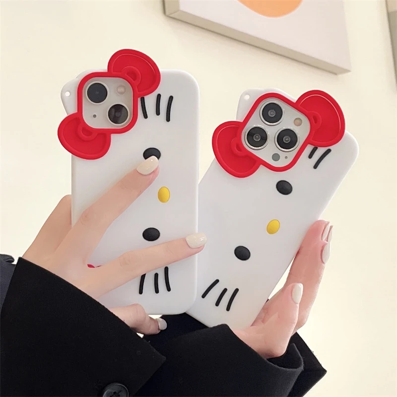 

Original Sanrio Hello Kitty Phone Case For iPhone 14 13 11 12 Pro Max Plus Cartoon Anti-drop Soft Full Lens Cover Accessories Y2